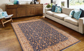 handmade Transitional Kafkaz Blue Beige Hand Knotted RECTANGLE 100% WOOL area rug 9 x 12